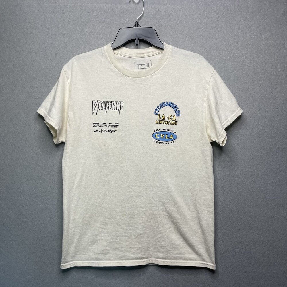 Marvel Wolverine Graphic Tee CVLA Los Angeles Creative Visuals M Off White Beige
